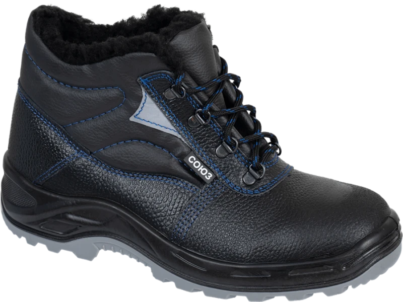 Ботинки СОЮЗНИК с МП иск. мех, кожаные ПУ/ТПУ, МБС