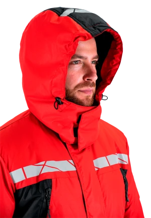 Комбинезон мужской ПИЛОТ от пониженных температур, механических воздействи и ОПЗ, цв. красный-черный Ком 019