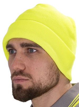 Шапка трикотажная двойная, лимонный