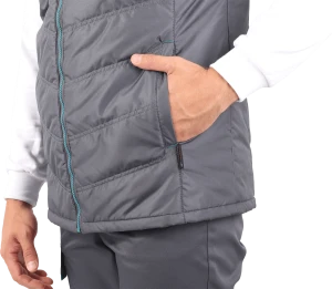 Жилет мужской ГАЛАКТИКА утепленный, серый/бирюза Жил 653