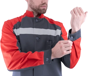 Халат РОУД летний, серый-красный Хал 552