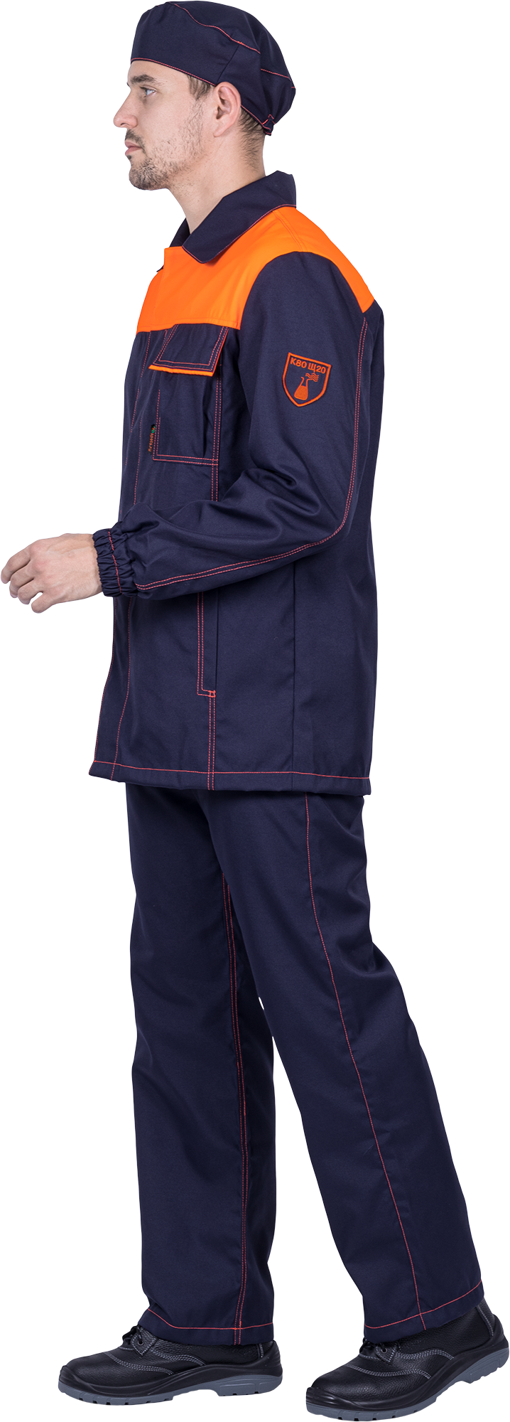 Костюм мужской ХИМОС (куртка, брюки, берет) от растворов кислот и щелочей, механических воздействий